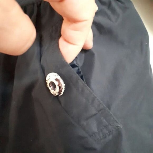 Oshkosh B'Gosh Navy Blue Hooded Fleece Lined Raincoat Little Girls Size 4T - Picture 7 of 11